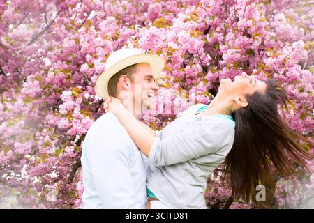 young couple with spring fever Stock Photo