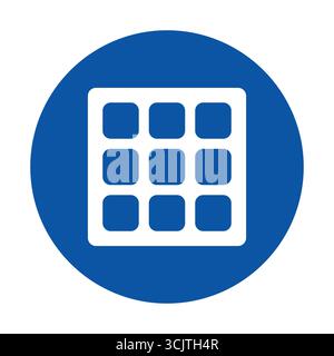 A minimalist grid icon set against a blue background, perfect for digital design projects, software applications, and graphic representations showcasi Stock Vector