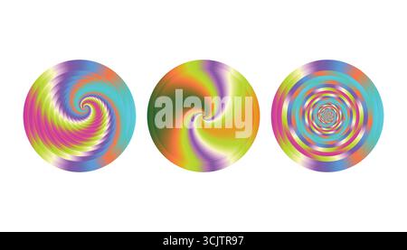 Vibrant Abstract Swirling Circles on White Background. Stock Vector