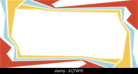 Abstract fractal geometric colorful frame isolated white Background material for wallpaper, photo frame, photo frame, copy space, title space, banner Stock Vector