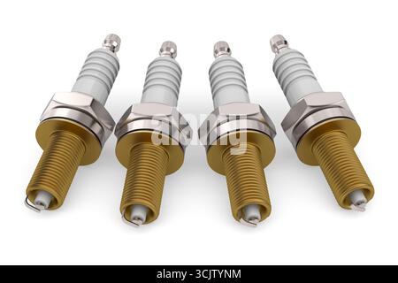 Spark plug on a white background. Isolated 3D illustration Stock Photo