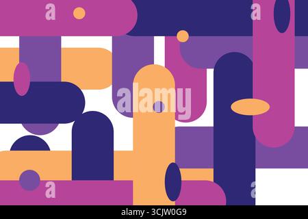 Illustration of Abstract Geometric Colorful Curved Shape Background. perfect for digital art, wallpaper, and modern graphics. Stock Vector