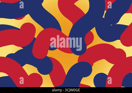 Illustration of Abstract Liquid Flow Red and Blue Background. perfect for digital art, wallpaper, and modern graphics. Stock Vector