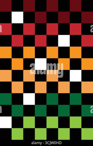 Abstract colorful checkerboard geometric pattern background. Bold multicolor square design with seamless repetition, perfect for digital art, wallpape Stock Vector