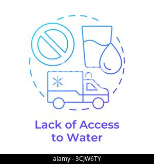 Lack of access to water blue gradient concept icon Stock Vector