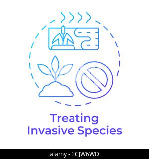 Treating invasive species blue gradient concept icon Stock Vector