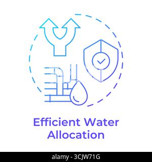 Efficient water allocation blue gradient concept icon Stock Vector