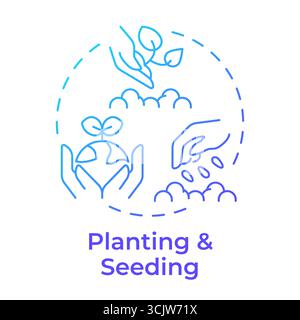 Planting and seeding blue gradient concept icon Stock Vector