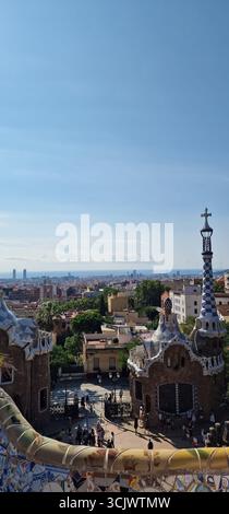 View over Barcelona from Park Guell Stock Photo