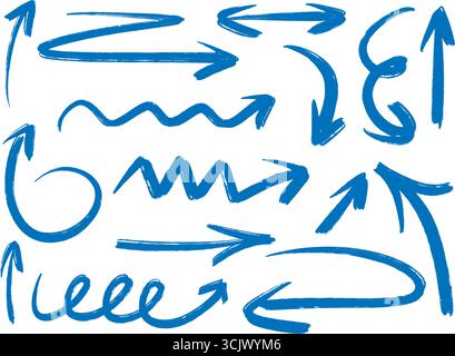 Set of hand drawn grunge arrows and pointers Stock Vector