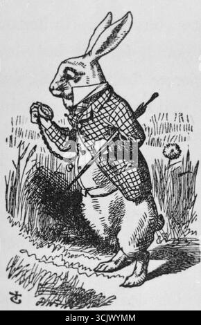 White Rabbit Teniel Running Illustration of the White Rabbit in Lewis Carroll s Alice in Wonderland ...
