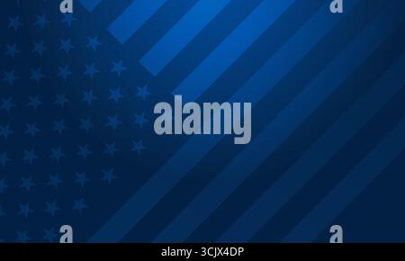 Abstract USA flag blue background - stars and stripes patriotic pattern perfect for United States designs - vector illustration Stock Vector