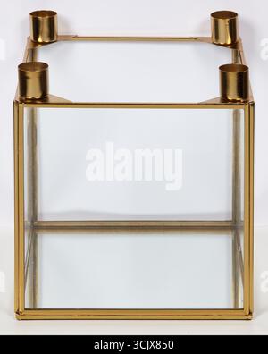 Glass square box isolated nature background with clipping path Stock Photo