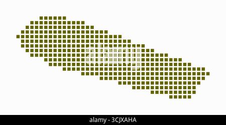 Sint Maarten dotted map. Digital style map of the country on white background. Sint Maarten shape with square dots. Colored dots style. Stock Vector