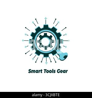 Smart Tools Gear for Modern Workshop: AI Powered Stock Vector