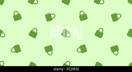 Cartoon handbag seamless pattern green background. Cartoon handbags seamless pattern in flat style with green color on light green background. Stock Vector