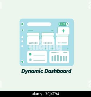 Dynamic Dashboard: Modern Data Visualization Stock Vector