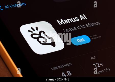 Manus AI app Stock Photo