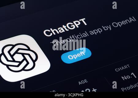 ChatGPT app AI chatbot by OpenAI Stock Photo