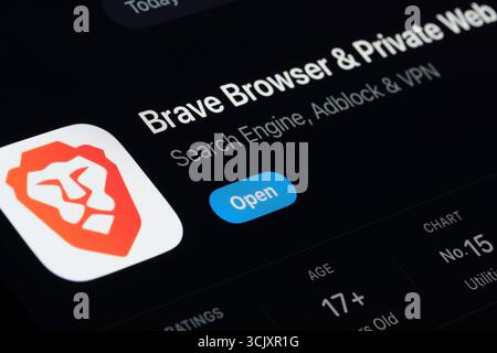 Brave Open The logo of Brave, an open-source privacy-focused web browser with over ...
