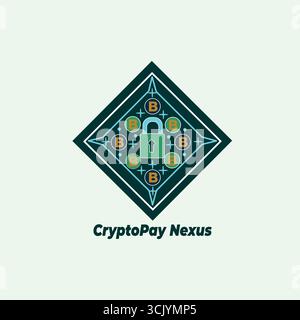 Cryptopay Nexus: Digital Finance and Blockchain Pay Stock Vector