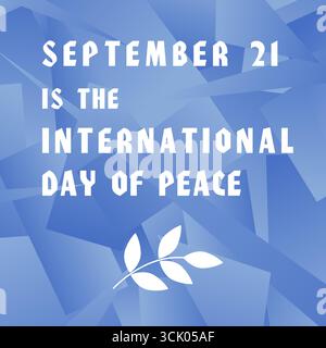 International Day of Peace on September 21. Social media announcement poster. Stock Vector