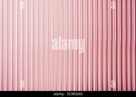 Pink Striped ribbed vertical glass background Stock Photo