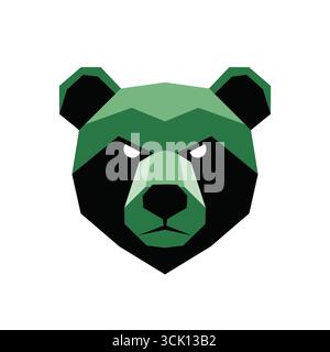 Vector art of geometric bear head on white background Stock Vector