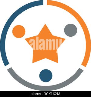Global Leadership Teamwork Solutions Logo Design Template Vector Stock Vector