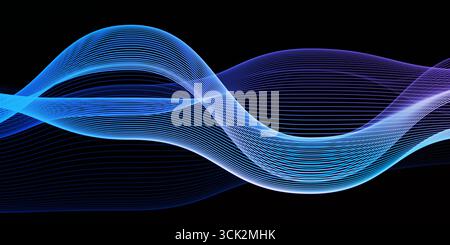 Futuristic Energy Waves With A Glowing Abstract Effect Stock Photo