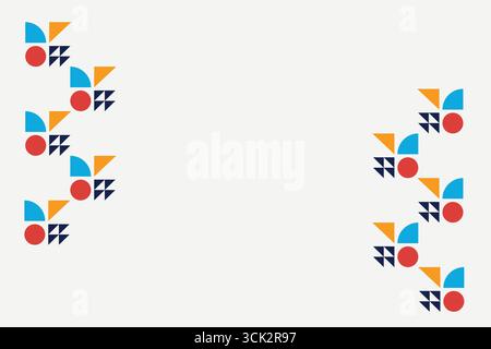 Abstract minimal background with colorful geometric border design. Perfect for modern templates, posters, and digital presentations Stock Vector