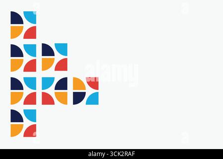 Colorful abstract mosaic background with simple geometric shapes. Ideal for creative posters, web design, and branding visuals Stock Vector