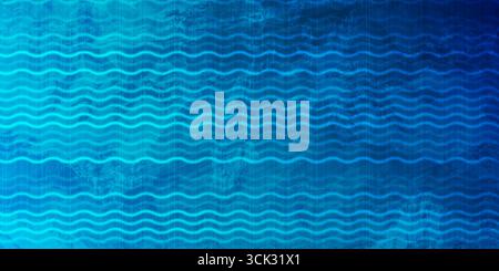 Bright blue smooth zigzag lines grunge abstract background. Vector retro geometric shiny design Stock Vector