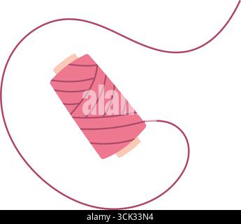 Cute Pink Thread Spool Stock Vector