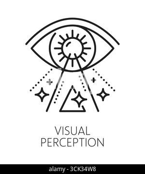 Brain visual perception icon outline vector. Cognitive process. Health ...