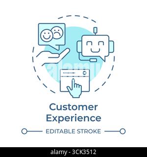 Customer experience soft blue concept icon Stock Vector