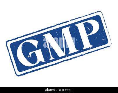 A GMP Rubber Stamp Seal for Quality Control Stock Vector