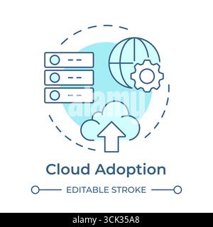Cloud adoption soft blue concept icon Stock Vector
