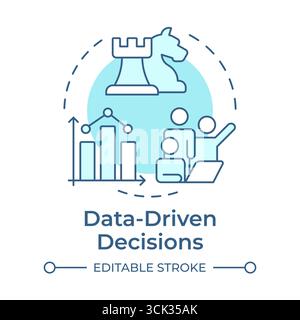 Data-driven decisions soft blue concept icon Stock Vector