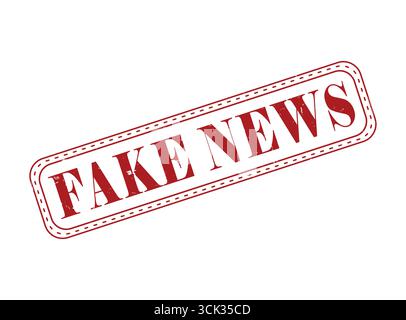 A Fake News Rubber Stamp Seal with an Outline Stock Vector