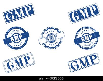 A Collection of GMP Rubber Stamps and Seals Stock Vector