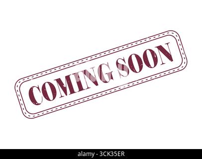 A Coming Soon Rubber Stamp Seal with an Outline Stock Vector