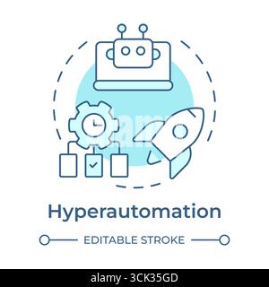 Hyperautomation soft blue concept icon Stock Vector