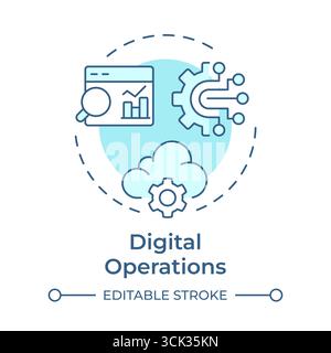 Digital operations soft blue concept icon Stock Vector