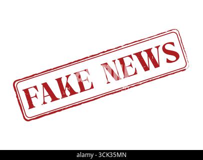 A Fake News Rubber Stamp Seal with an Outline and Text Stock Vector