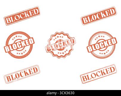 A Collection of Blocked Rubber Stamps and Seals Stock Vector