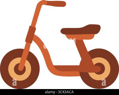 A small pedal free bike for children appears in side view with chunky wheels and a simple handlebar. Stock Vector