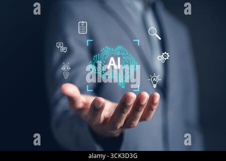 Artificial intelligence technology in business innovation. data, automation, and smart decision. Stock Photo