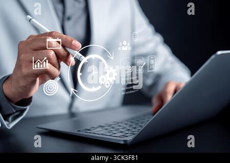 Time setting, workflow management, productivity planning, and task scheduling concept with Stock Photo