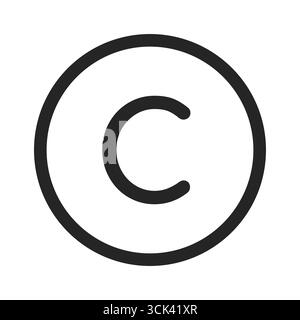 Copyright symbol 2D line object Stock Vector